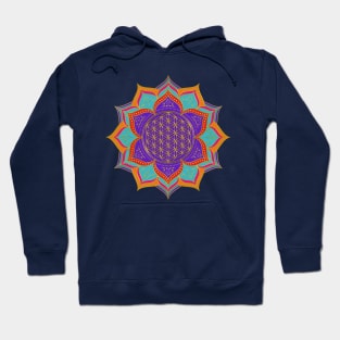 Flower Of Life Lotus Ornaments gold Hoodie